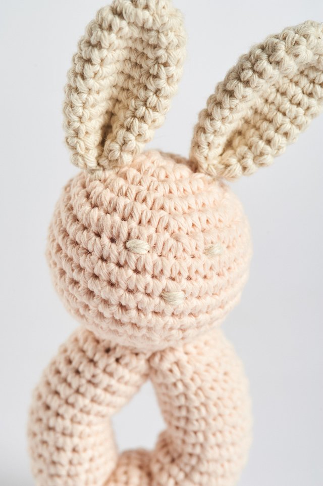 Organic Baby Toys - Rattle | Pink Bunny